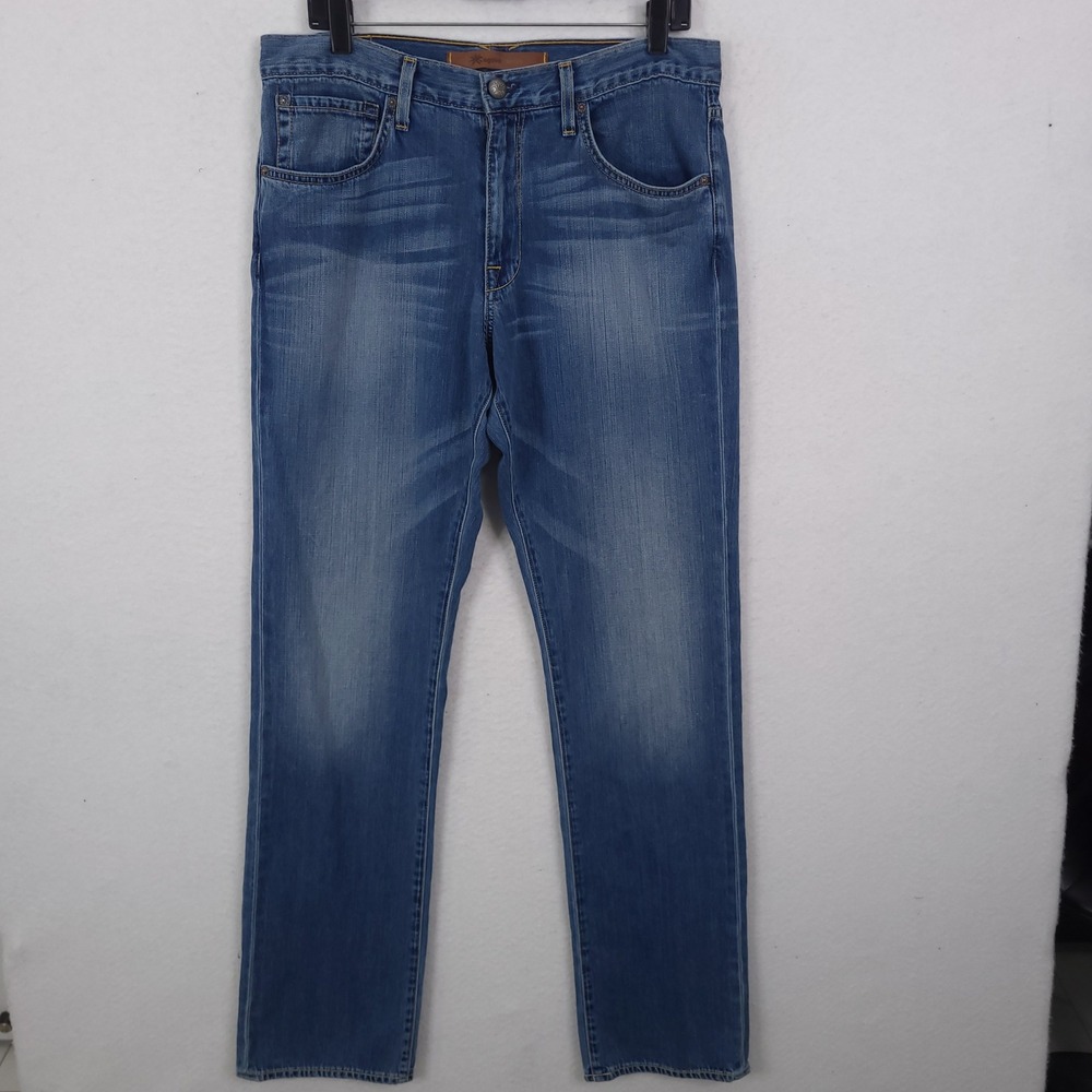 Agave Denim Gringo Classic Straight Men 34X34 Blue Solimar Supima Light USA Made